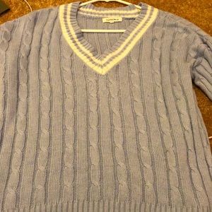 light blue and white cardigans v neck
